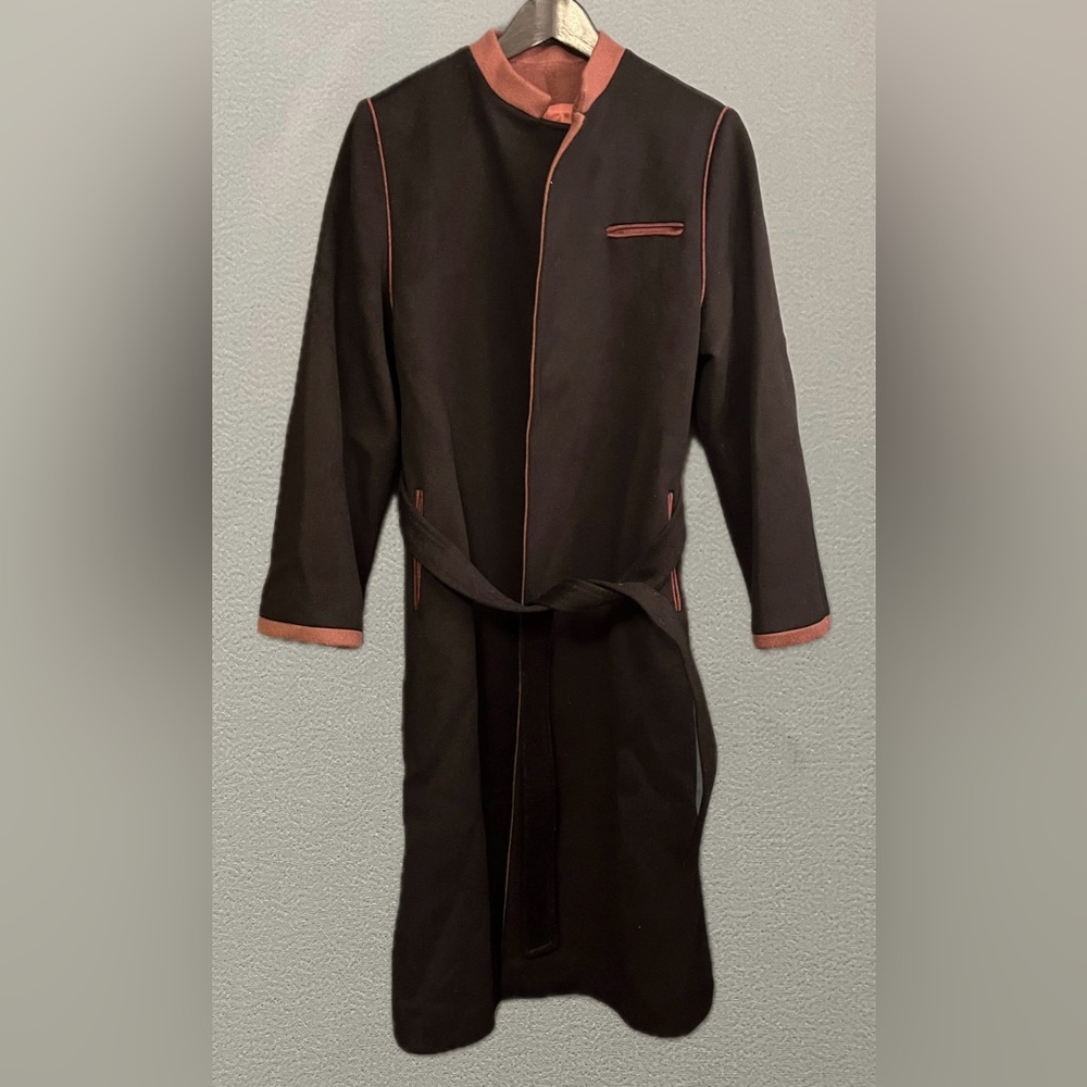 Vintage union made black brown tie waist coat